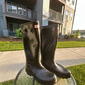 Hunter Glossy Black RainBoots